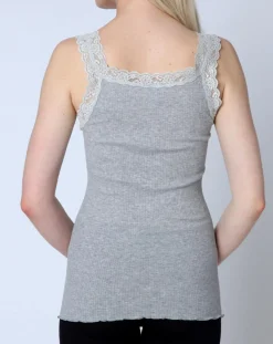 Top en Coton dentelle gris-Mare