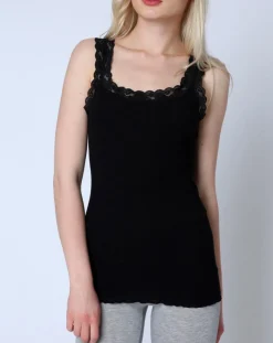 Top en Coton dentelle noir-Mare