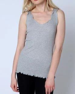Top en Coton larges bretelles gris-Mare Sale