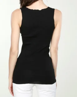 Top en Coton larges bretelles noir-Mare