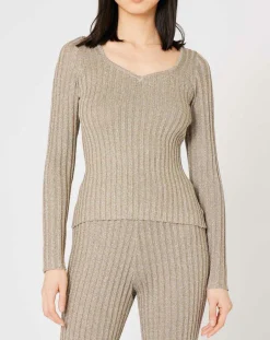 Femme Manoush Tops Et Blouses^Top en maille Côte Lurex argenté