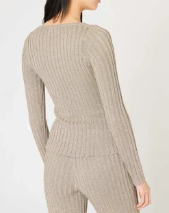 Femme Manoush Tops Et Blouses^Top en maille Côte Lurex argenté