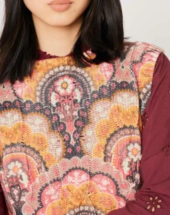 Femme Manoush Tops Et Blouses^Top en maille Fall Torsade imprimé rose/multicolore