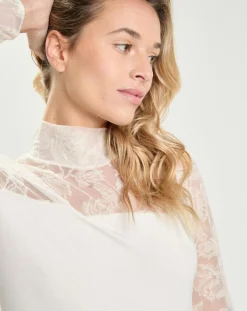 Femme Mare Tops Et Blouses^Top en micromodal dentelle manches longues naturel