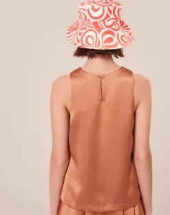 Femme Tara Jarmon Tops Et Blouses^Top en satin fluide cognac