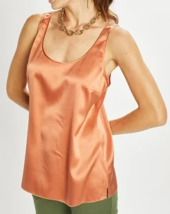 Femme Lauren Vidal Tops Et Blouses^Top en Soie mélangée Essential épice
