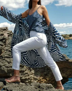 Femme Lauren Vidal Tops Et Blouses^Top en Soie mélangée Naxos bleu