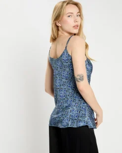 Femme Lauren Vidal Tops Et Blouses^Top en Soie mélangée Naxos bleu