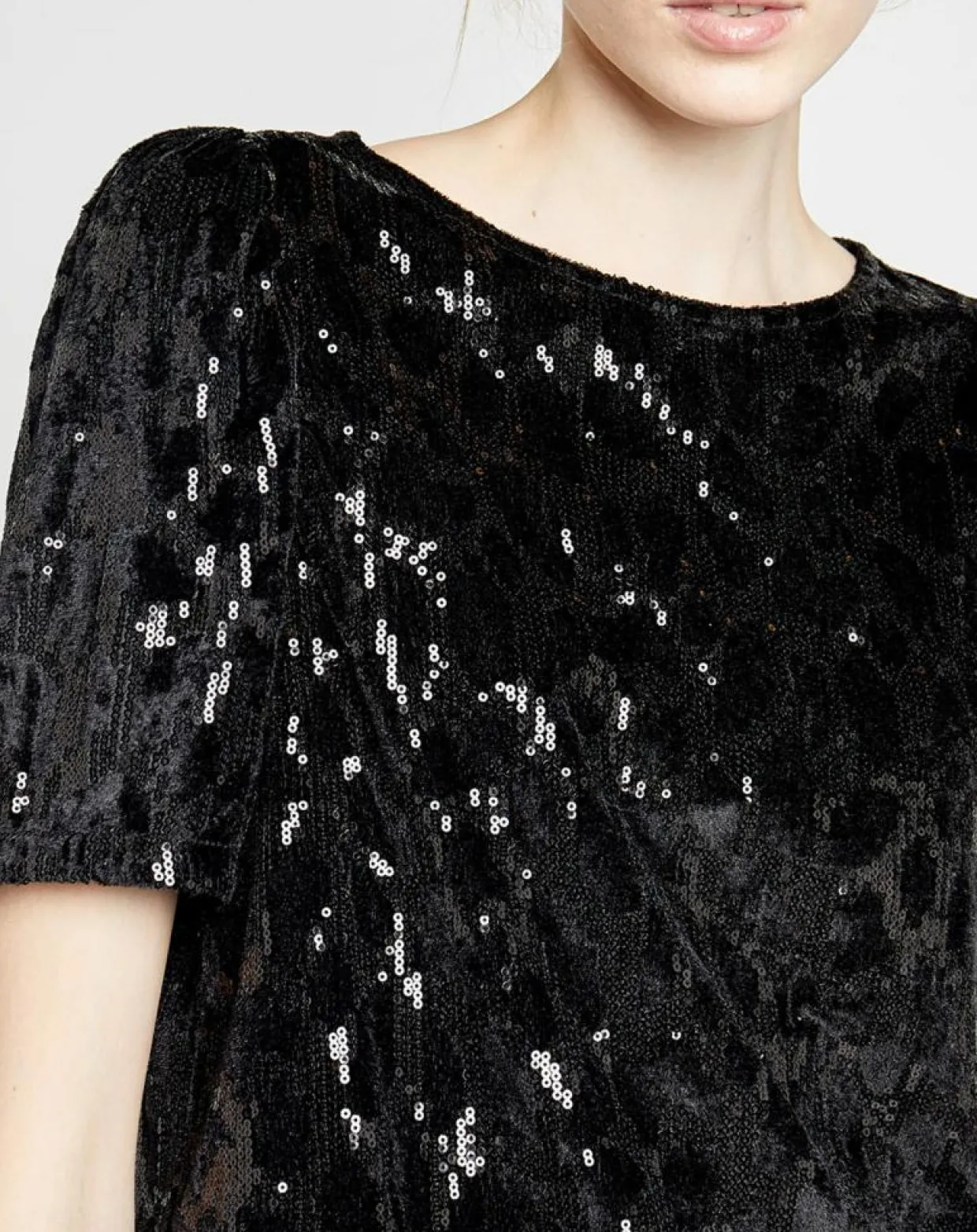 Top en Velours & Sequins Casey noir-Caroll Best