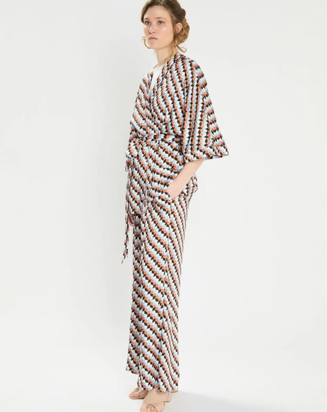 Top Kimono fluide Vieran imprimé multicolore-Zapa New