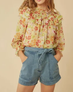 Femme Manoush Tops Et Blouses^Top Liberty Jane à fleurs vert/multicolore