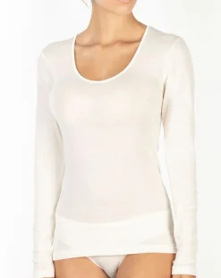 Femme Mare Tops Et Blouses^Top manches longues Laine et Soie ivoire