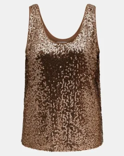 Top Paillettes Tess marron-Galeries Lafayette Clearance