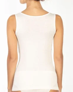 Top sans manches bretelles larges dentelle ivoire-Mare New