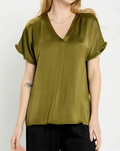 Femme Lauren Vidal Tops Et Blouses^Top satiné Must vert