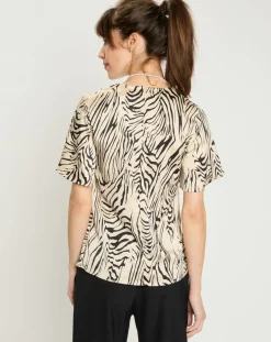 Femme Zapa Tops Et Blouses^Top Tangui imprimée animal noir/beige