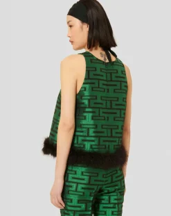 Top Twiggy imprimé vert-Tara Jarmon Sale