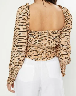 Top Willow imprimé animal beige/marron-Faithfull the Brand