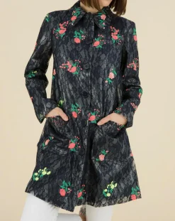 Femme Manoush Manteaux^Trench broderies dentelle Rainy Day bleu marine