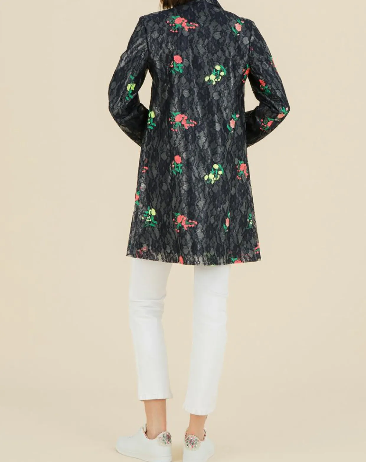 Femme Manoush Manteaux^Trench broderies dentelle Rainy Day bleu marine
