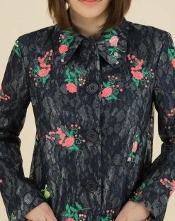 Femme Manoush Manteaux^Trench broderies dentelle Rainy Day bleu marine