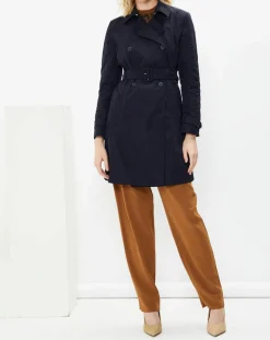 Trench Croisé Ceinture Scacco bleu marine-MaxMara Studio Sale