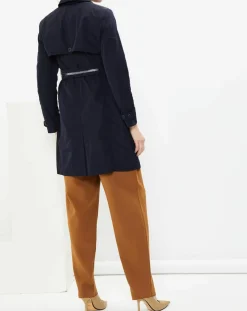 Trench Croisé Ceinture Scacco bleu marine-MaxMara Studio Sale