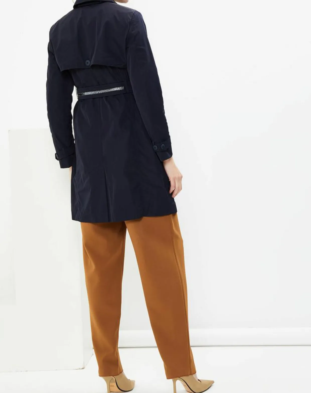 Trench Croisé Ceinture Scacco bleu marine-MaxMara Studio Sale