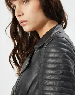 Trench en Cuir Abby noir-Blue Wellford Online