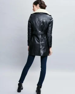Femme Chyston Vestes, Blousons^Trench en Cuir Electra noir