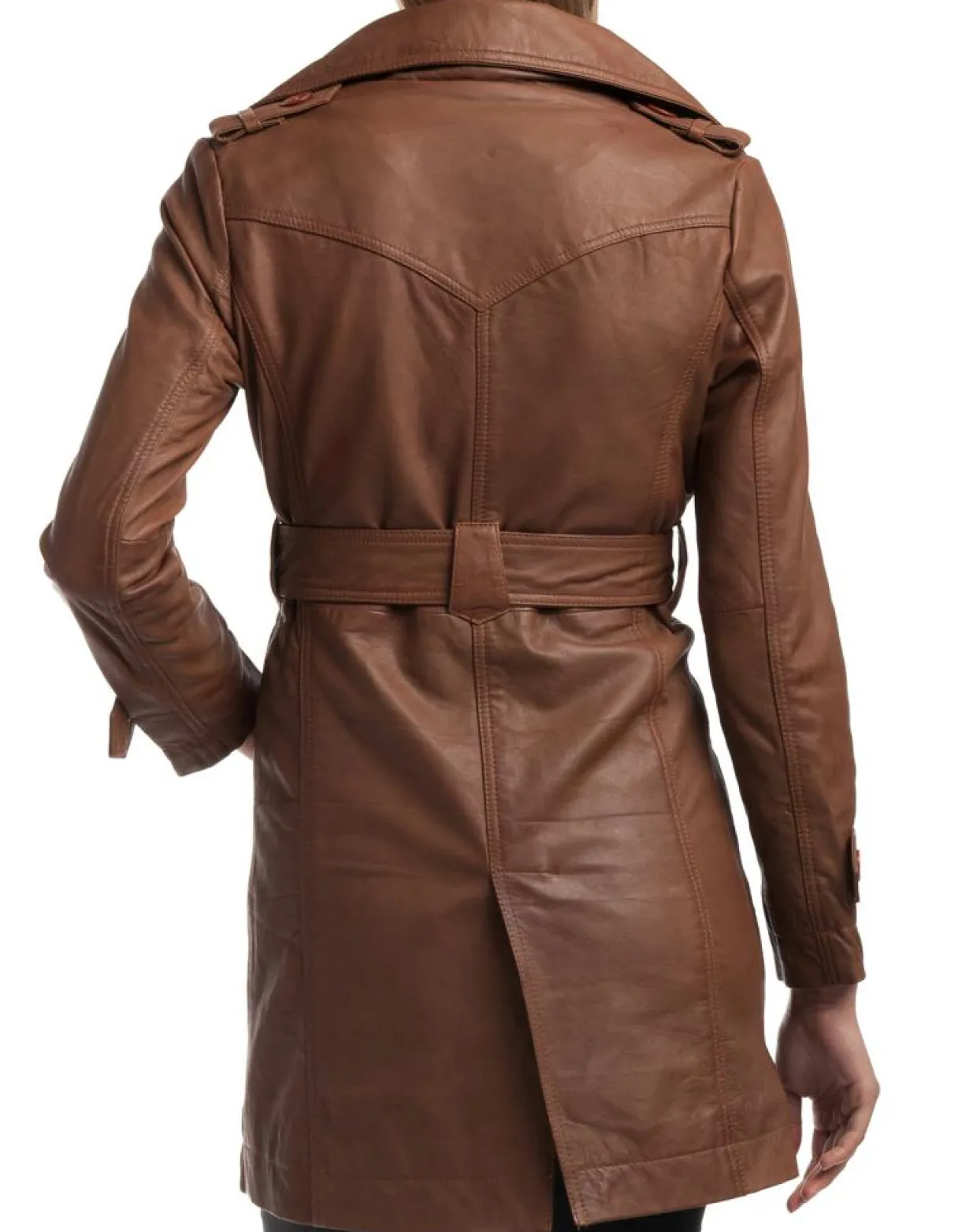 Femme Chyston Vestes, Blousons^Trench en Cuir Elsa cognac
