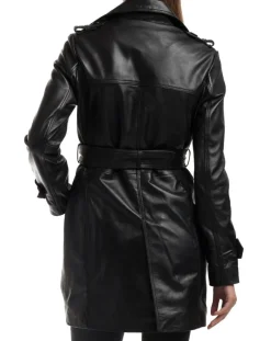 Femme Chyston Vestes, Blousons^Trench en Cuir Esmeralda noir