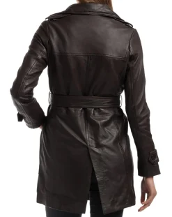 Femme Chyston Vestes, Blousons^Trench en Cuir Esmeralda marron