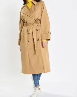 Femme Marc O'Polo Manteaux^Trench long en Toile de coton mélangé beige