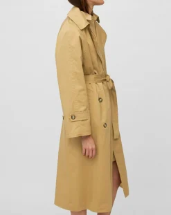 Femme Marc O'Polo Manteaux^Trench long en Toile de coton mélangé beige