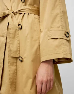 Femme Marc O'Polo Manteaux^Trench long en Toile de coton mélangé beige