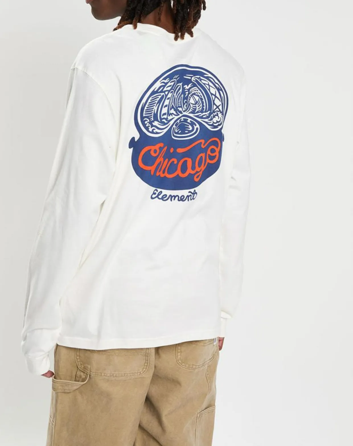 Homme Element T-Shirts^T-Shirt 100% Coton Bio Chicago Il Ls écru