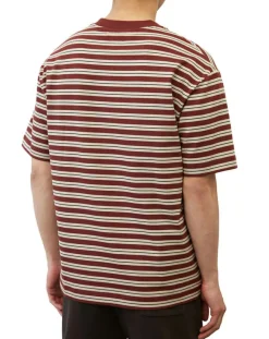 T-Shirt 100% Coton Bio col rond rayé rouge/blanc-Marc O'Polo Best