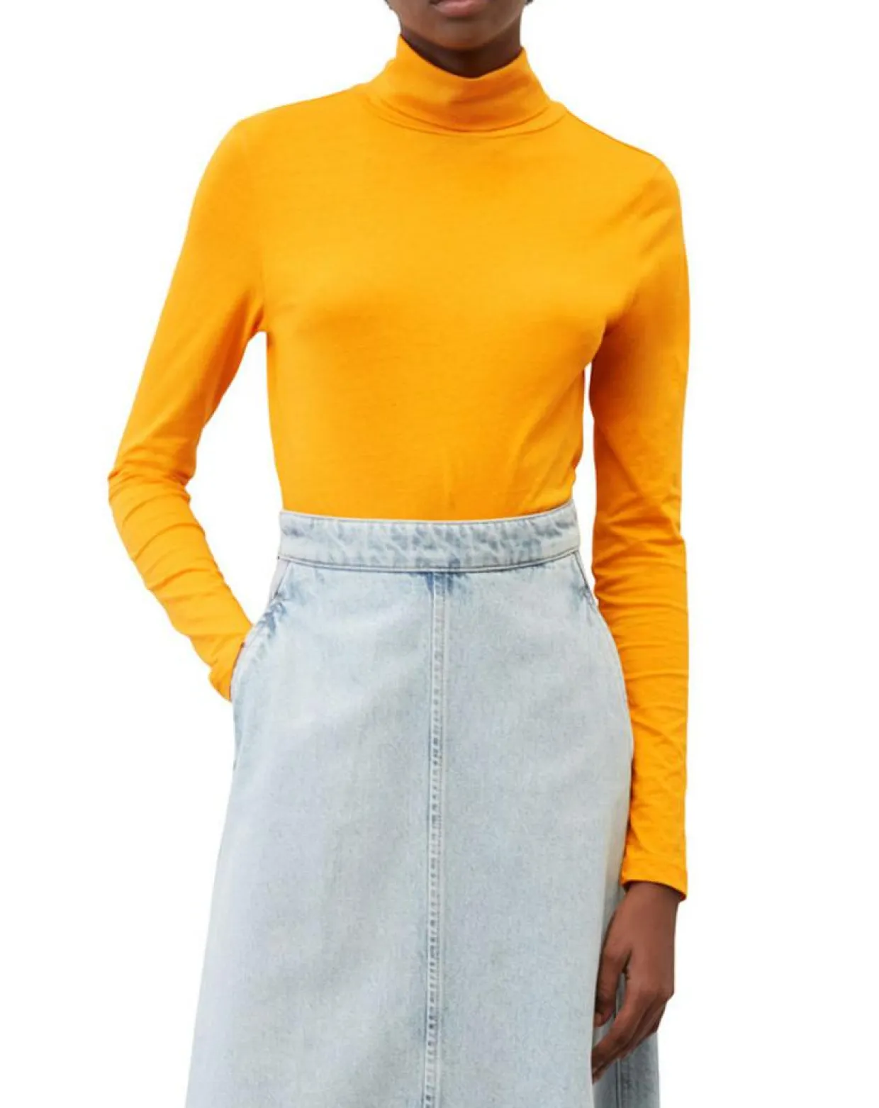 Femme Marc O'Polo T-Shirts^T-Shirt 100% Coton Bio col roulé orange