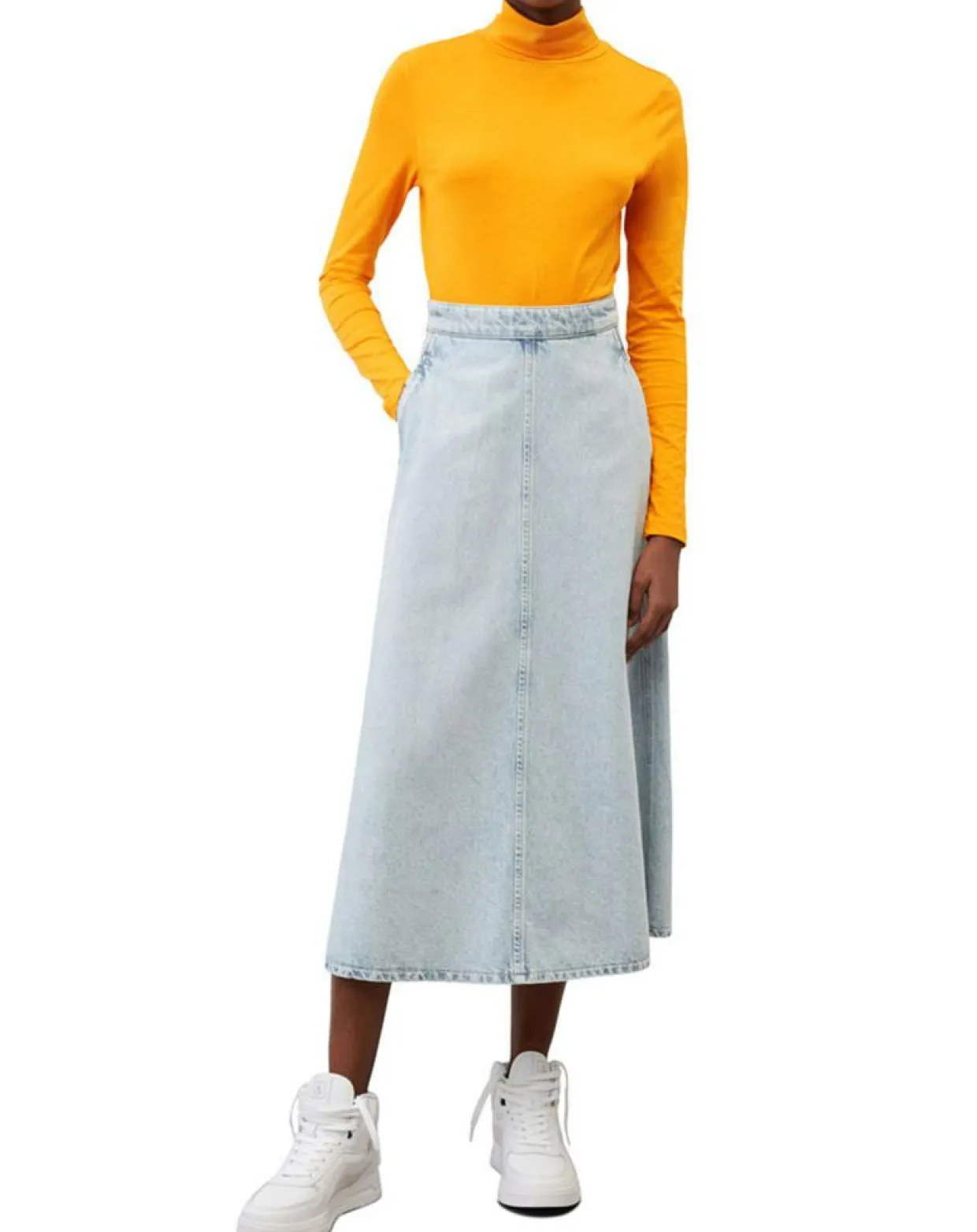 Femme Marc O'Polo T-Shirts^T-Shirt 100% Coton Bio col roulé orange
