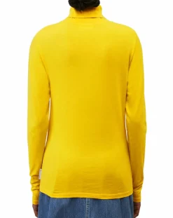 T-Shirt 100% Coton Bio col roulé jaune-Marc O'Polo Best