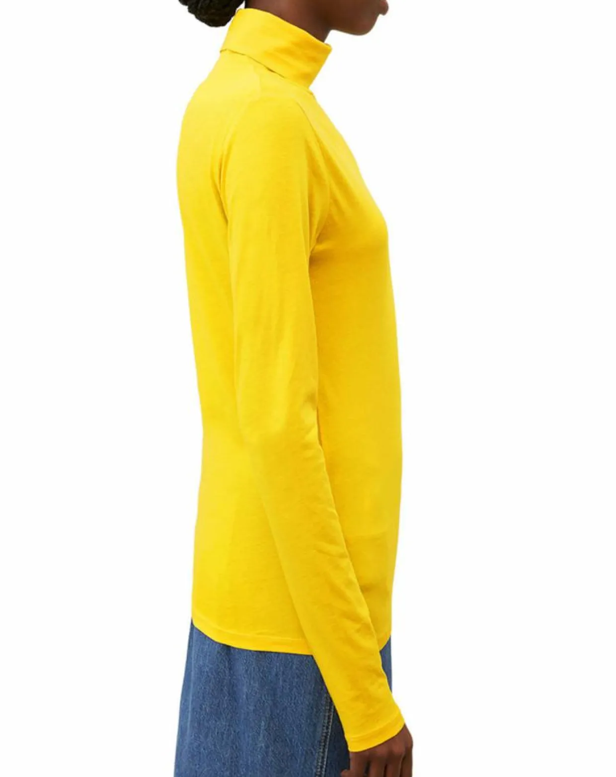 T-Shirt 100% Coton Bio col roulé jaune-Marc O'Polo Best
