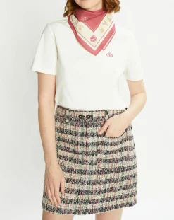 Femme Scotch & Soda T-Shirts^T-Shirt 100% Coton Bio Foulard blanc