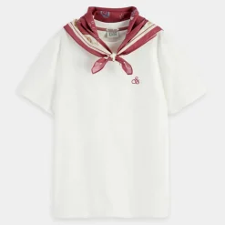 Femme Scotch & Soda T-Shirts^T-Shirt 100% Coton Bio Foulard blanc