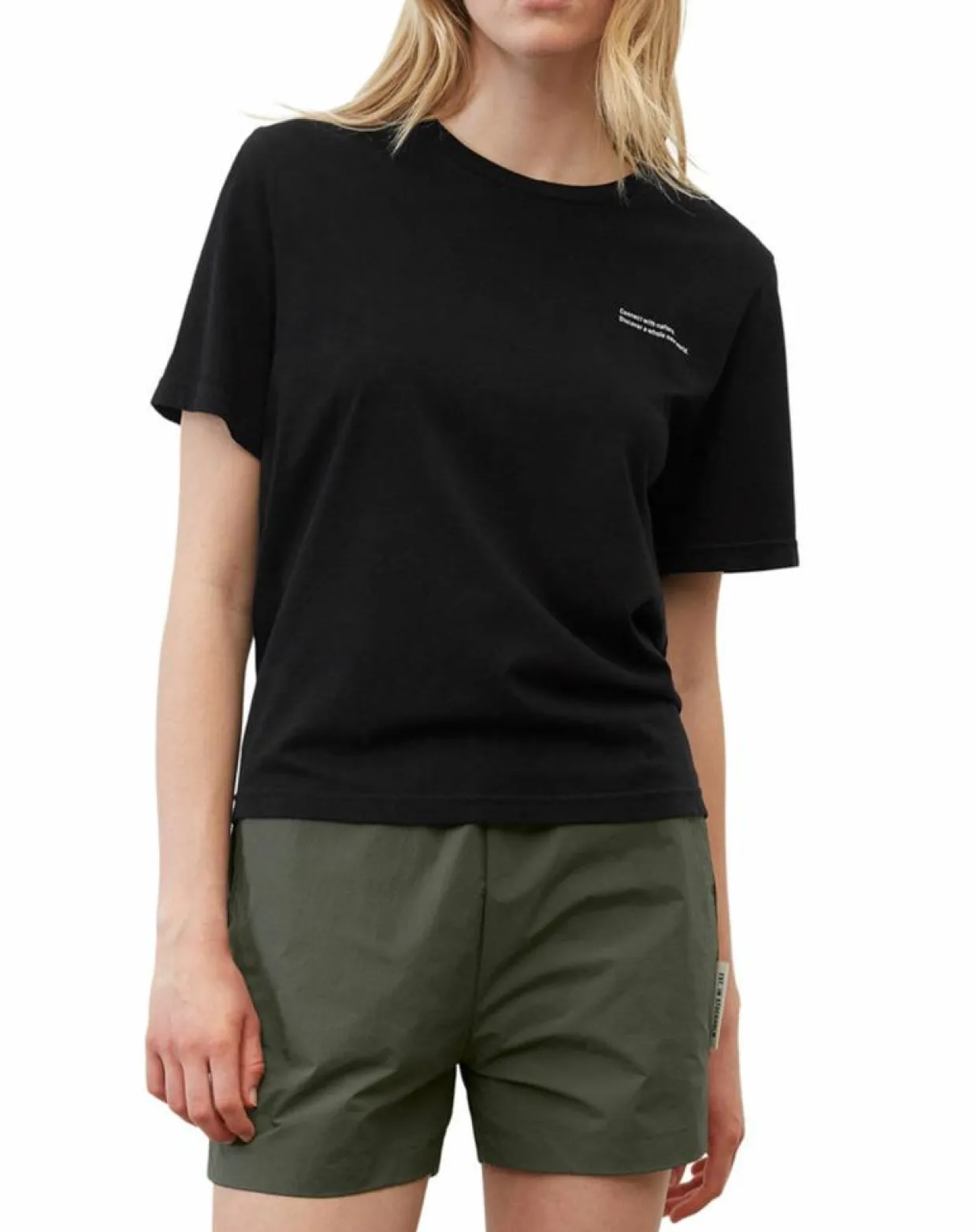 Femme Marc O'Polo T-Shirts^T-Shirt 100% Coton Bio imprimé nature noir