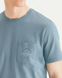 Homme Dockers T-Shirts^T-Shirt 100% Coton Bio Logo Pocket bleu