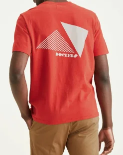 T-Shirt 100% Coton Bio Logo rouge-Dockers Sale
