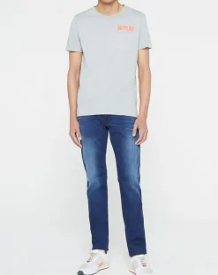 Homme Replay T-Shirts^T-Shirt 100% Coton Bio pocket logo up gris clair
