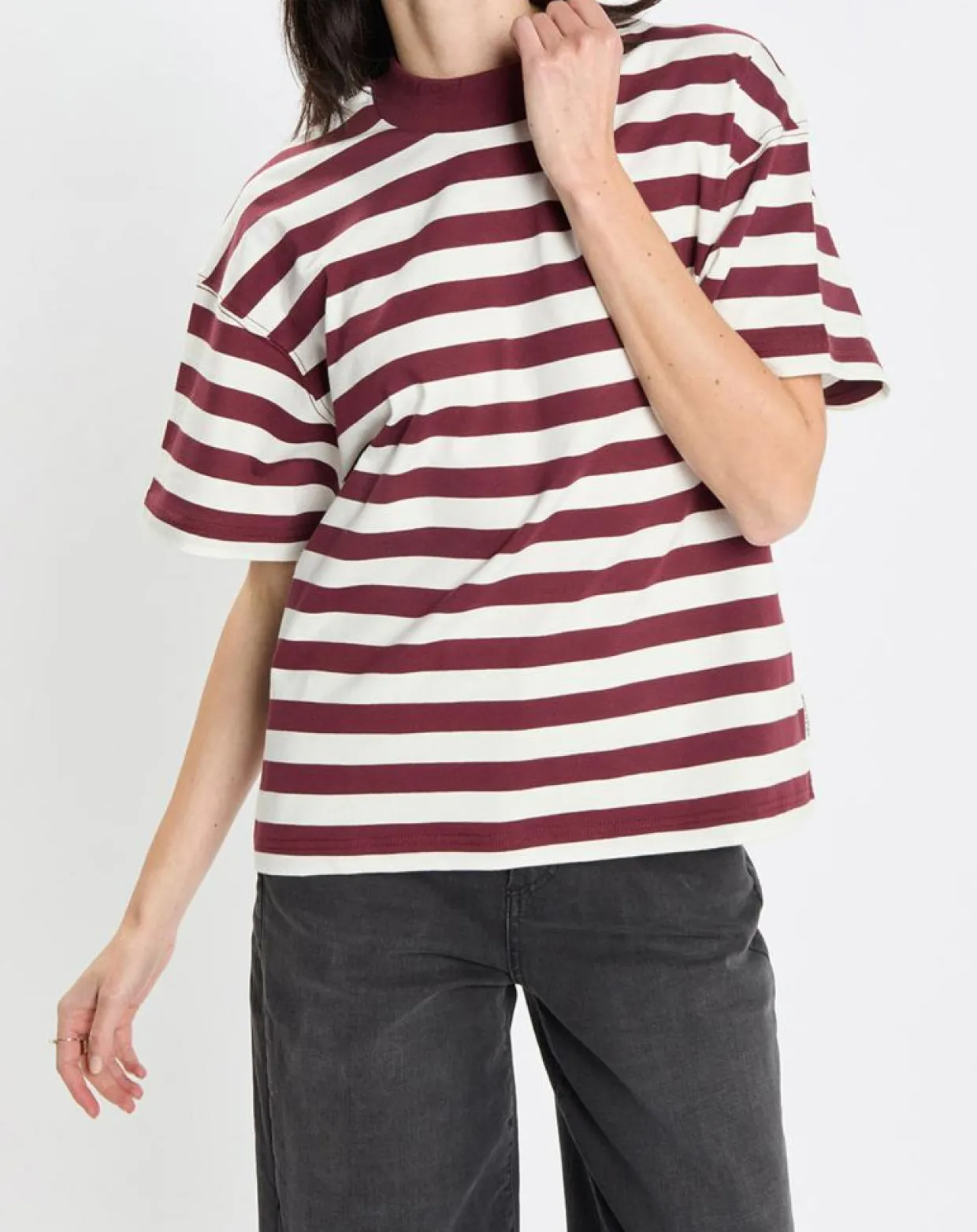 Femme Marc O'Polo T-Shirts^T-Shirt 100% Coton Bio rayé rouge/blanc