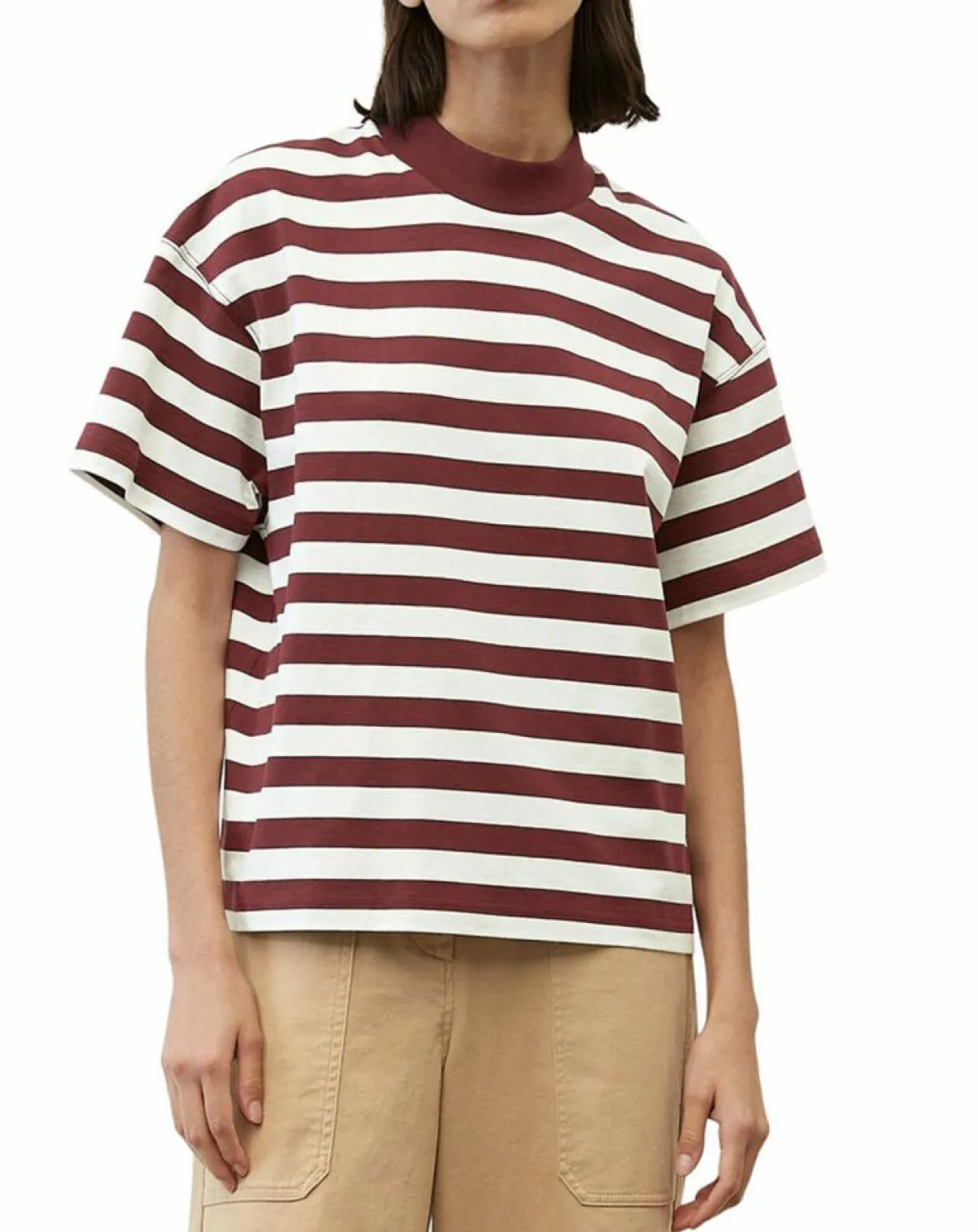 Femme Marc O'Polo T-Shirts^T-Shirt 100% Coton Bio rayé rouge/blanc